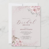 Blush Floral Bridal Brunch Kaart (Voorkant)
