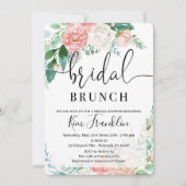 Blush Floral Bridal Brunch Shower-uitnodigingen Kaart (Voorkant)