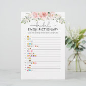 Blush floral bridal emoji pictionary game (Staand voorkant)