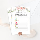 Blush floral bridal emoji pictionary game