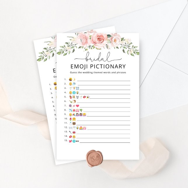 Blush floral bridal emoji pictionary game (Creator heeft geüpload)