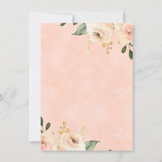 Blush Floral Bridal Hartelijk dank Kaart (Achterkant)