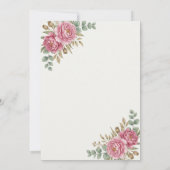 Blush Floral Bridal Shower Invitation Kaart (Achterkant)