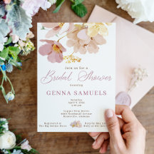 Blush Floral Bridal Shower Invitation
