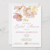 Blush Floral Bridal Shower Invitation Kaart (Voorkant)