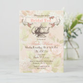  Blush floral Bridal Tea Party nodigt uit Kaart (Staand voorkant)