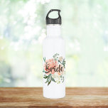 Blush Floral Bride Waterfles<br><div class="desc">Meerdere kleuren beschikbaar. Personaliseer met jouw naam of titel.</div>