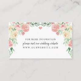 Blush Floral bruiloft Informatiekaartje