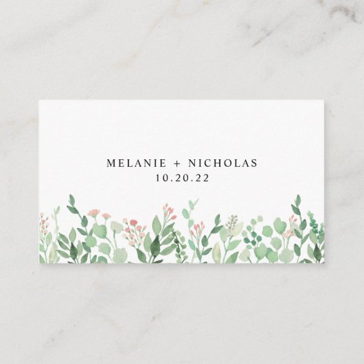 Blush Floral bruiloft Informatiekaartje (Achterkant)