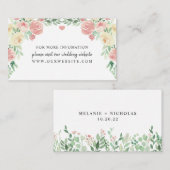 Blush Floral bruiloft Informatiekaartje (Voorkant / Achterkant)