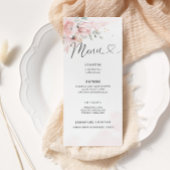 Blush floral bruiloft menkkaart menu