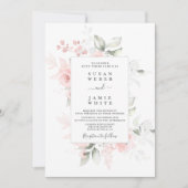 Blush Floral bruiloft Uitnodiging (Voorkant)