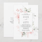 Blush Floral bruiloft Uitnodiging (Voorkant / Achterkant)