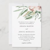 Blush Floral bruiloft uitnodiging (Voorkant)