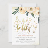 Blush Floral Brunch & Bubble Vrijgezellenfeest Kaart (Voorkant)