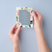 Blush Floral Budget Engagement Party Flyer (Hand)