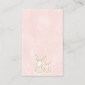 Blush Floral Bunnies Baby shower Enclosure Card Visitekaartje (Achterkant)