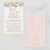 Blush Floral Bunnies Baby shower Enclosure Card Visitekaartje (Voorkant / Achterkant)