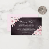 Blush Floral Burgundy Weddenschap goed Notitiekaartje (Voorkant / Achterkant in situ)