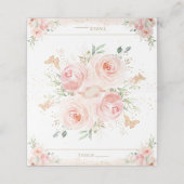 Blush Floral Butterflies Quinceañera 16 Birthday Plaatskaartje (Buitenkant ongevouwen)