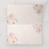 Blush Floral Butterflies Quinceañera 16 Birthday Plaatskaartje (Binnenkant ongevouwen)