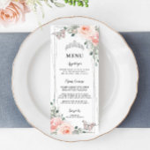 Blush Floral Butterflies Quinceañera Sweet 16 Menu