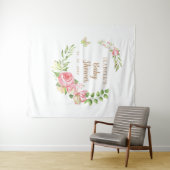 Blush Floral Butterfly Baby shower Foto achtergron Wandkleed (In Situ (horizontaal))