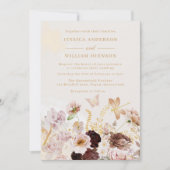 Blush Floral Butterfly Marble Waterverf Wedding Kaart (Voorkant)