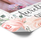 Blush Floral Butterfly Quinceanera Birthday Foto Poster (Hoek)