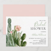 Blush Floral Cactus Succulents Vrijgezellenfeest Kaart (Voorkant / Achterkant)