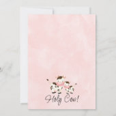 Blush Floral Calf Koe Print Baby shower Kaart (Achterkant)