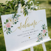 Blush Floral calligrafie Welkomstbord bruiloft Poster