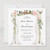 Blush Floral Canopy Wedding Kaart (Voorkant)