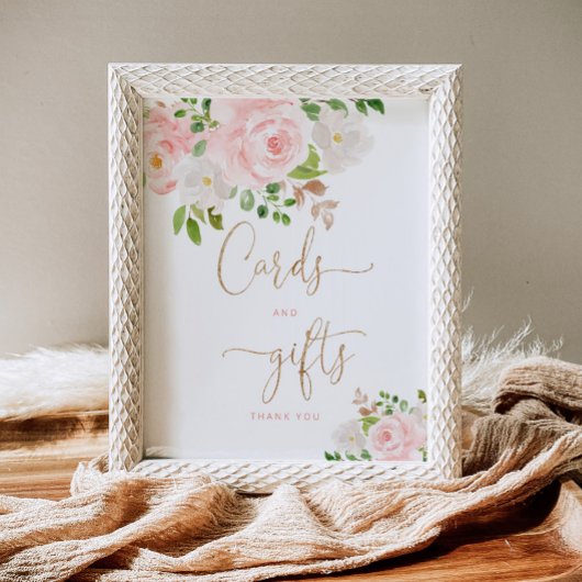 Blush floral Cards en giften Poster