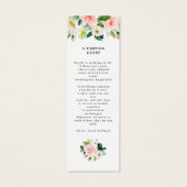 Blush Floral Celebration of Life Bladwijzer Mini Visitekaartjes (Achterkant)