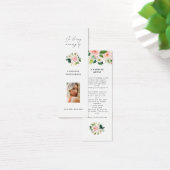 Blush Floral Celebration of Life Bladwijzer Mini Visitekaartjes (Bureau)