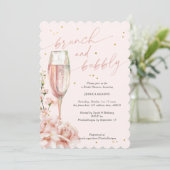 Blush floral chic brunch en bruisende champagne in kaart (Staand voorkant)