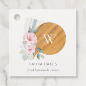 Blush Floral Chopping Board Napkin Catering Bedankjes Labels (Voorkant)