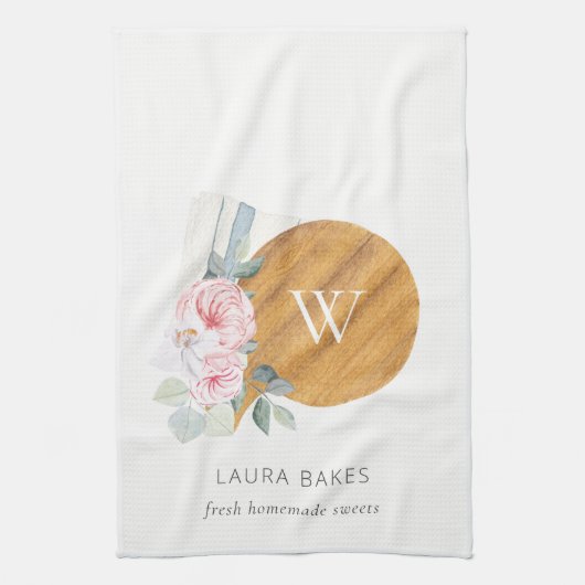 Blush Floral Chopping Board Napkin Catering Theedoek (Verticaal)