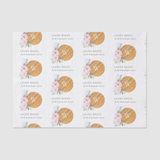 Blush Floral Chopping Board Napkin Catering Tissuepapier (Voorkant)