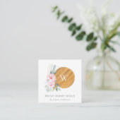 Blush Floral Chopping Board Napkin Catering Vierkante Visitekaartje (Staand voorkant)