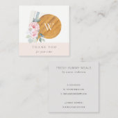 Blush Floral Chopping Board Napkin Vierkante Visitekaartje (Voorkant / Achterkant)