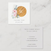 Blush Floral Chopping Board Napkin Vierkante Visitekaartje (Voorkant / Achterkant)