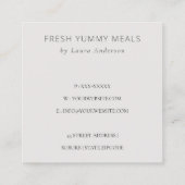 Blush Floral Chopping Board Napkin Vierkante Visitekaartje (Achterkant)