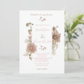 Blush Floral Christelijke bruiloft uitnodiging (Staand voorkant)