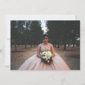 Blush Floral Custom Color Dress Quinceañera Kaart (Achterkant)