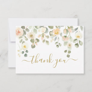 Blush Floral Dank je Kaart Notitiekaartje