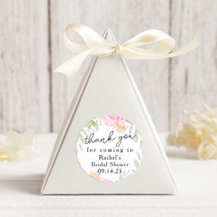 Blush Floral Dank u vrijgezellenfeest Ronde Sticker