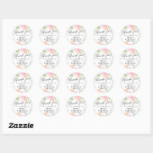 Blush Floral Dank u vrijgezellenfeest Ronde Sticker (Vel)