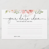 Blush floral Date-nachtideeën. Datum jar Briefpapier (Voorkant)